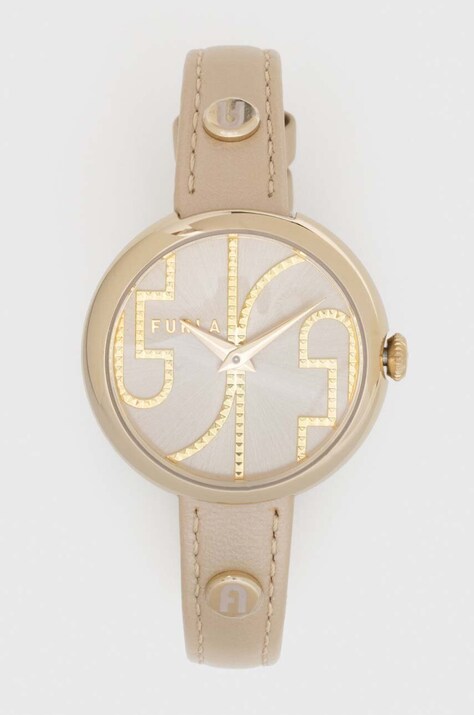 Ρολόι Furla WW00005013L2 χρώμα: μπεζ