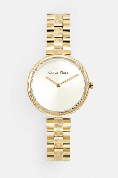 Ρολόι Calvin Klein χρώμα: χρυσαφί, 25100014