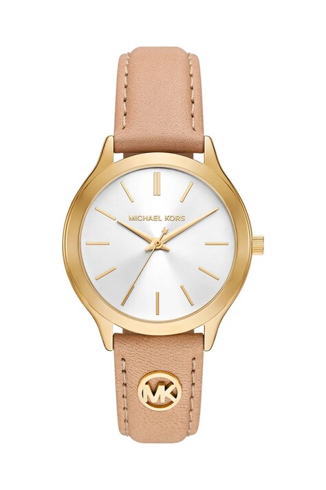 Ρολόι Michael Kors SLIM RUNWAY χρώμα: μπεζ, MK7533