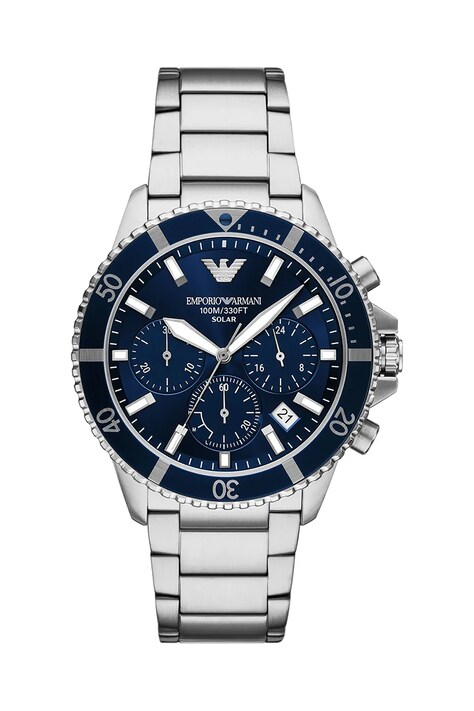 Ρολόι Emporio Armani WORLD EXPLORER χρώμα: ασημί, AR11681