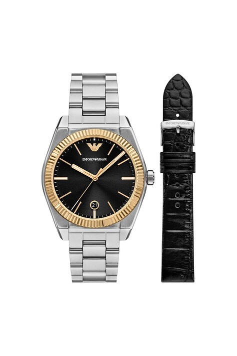 Ρολόι Emporio Armani FEDERICO χρώμα: ασημί, AR80077SET