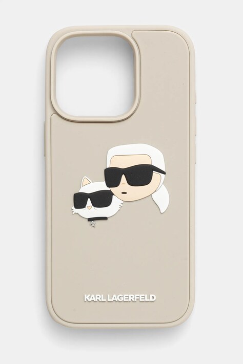 Θήκη κινητού Karl Lagerfeld iPhone 16 Pro χρώμα: μπεζ, KLHCP16LRBCKCHLE