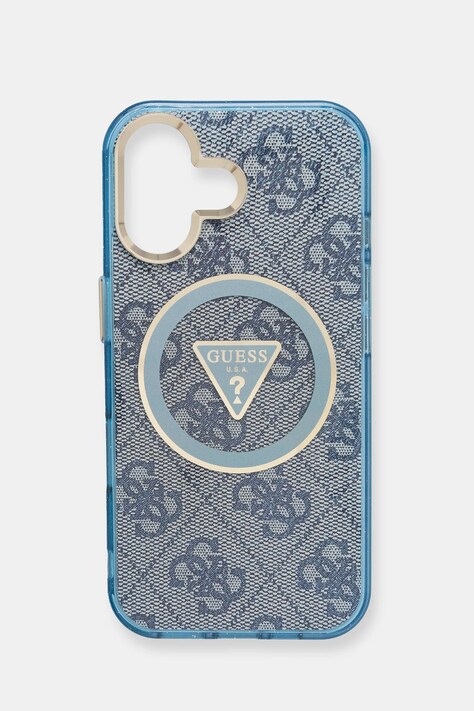 Θήκη κινητού Guess iPhone 16 χρώμα: μπλε, GUHMP16SHG4PRTGB