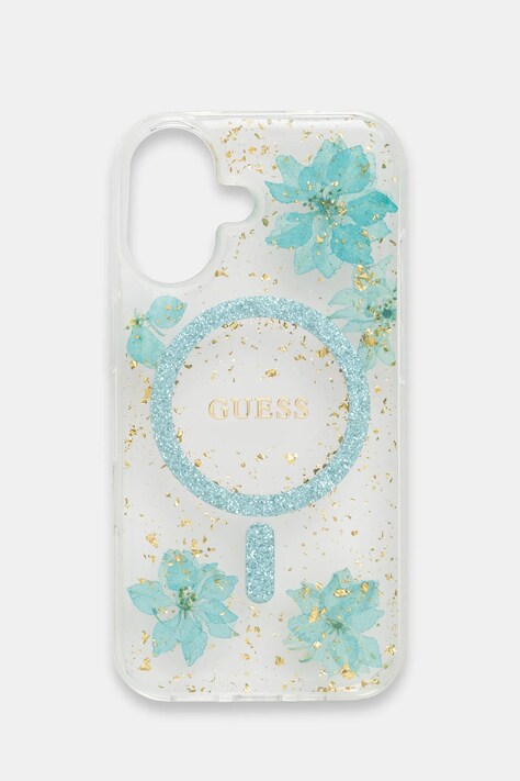 Θήκη κινητού Guess iPhone 16 χρώμα: τιρκουάζ, GUHMP16SRBFGFGMQ