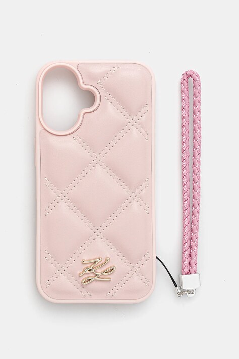 Θήκη κινητού Karl Lagerfeld iPhone 16 χρώμα: ροζ, KLHCP16SPSQSKLSMSP