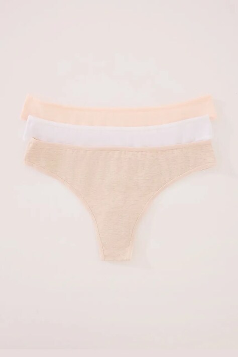 Βαμβακερό στρινγκ women'secret 3-pack χρώμα: άσπρο, 7683099