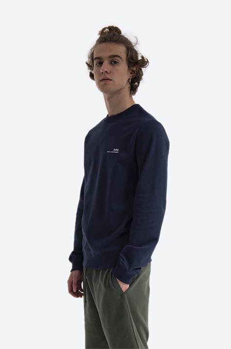 Βαμβακερή μπλούζα A.P.C. Sweat Item χρώμα ναυτικό μπλε COEAS.H27608