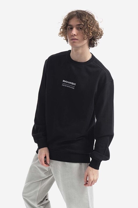Βαμβακερή μπλούζα Maharishi χρώμα μαύρο 7011.BLACK