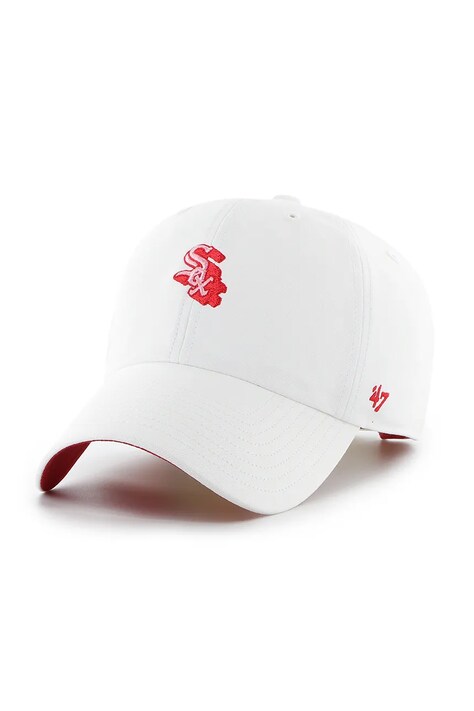 Βαμβακερό καπέλο του μπέιζμπολ 47 brand MLB Chicago White Sox χρώμα: άσπρο, B-CHPCU06GWS-WH