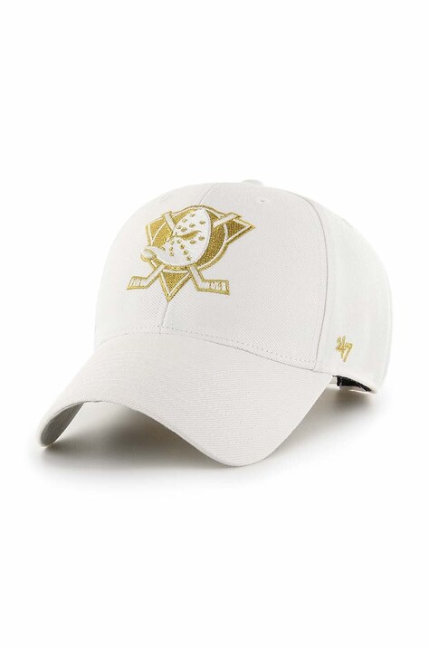 Καπάκι με μείγμα μαλλί 47 brand NHL Anaheim Ducks χρώμα: άσπρο