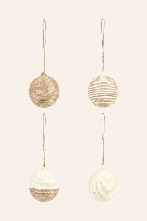 Σετ χριστουγεννιάτικες μπάλες Calma House Ural Jute Christmas 4-pack χρώμα: μπεζ