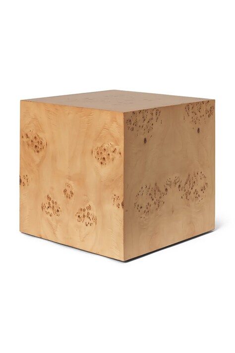 Τραπέζι ferm LIVING Burl Cube Side Table χρώμα: μπεζ