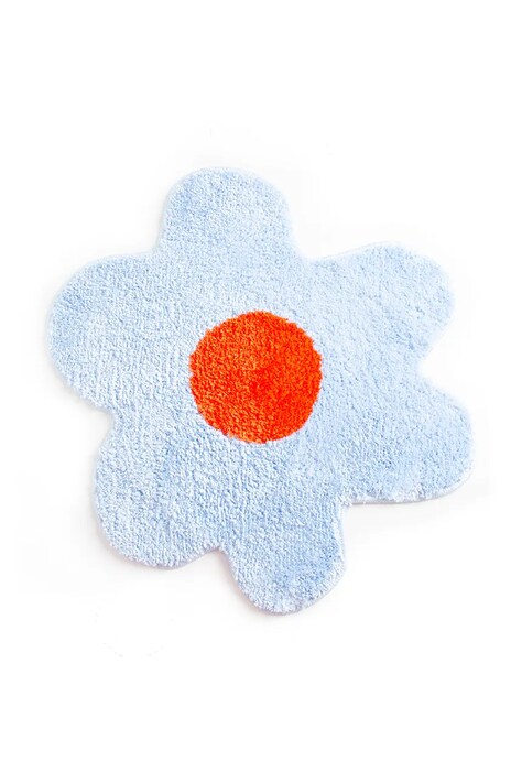 Χαλί μπάνιου Helio Ferretti Blue Flower χρώμα: μπλε