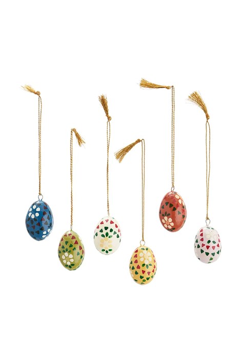 Χριστουγεννιάτικα στολίδια Handmadepapermacheeggs 6-pack χρώμα: πολύχρωμο