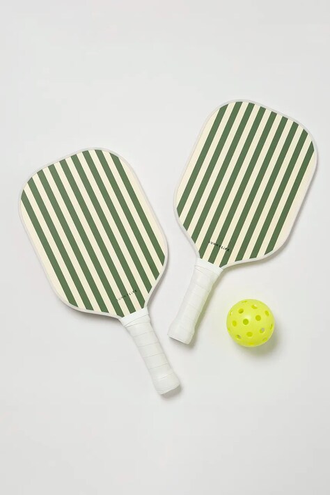 Σετ ρακέτες και μπάλα θαλάσσης SunnyLife Pickleball Set The Vacay Olive χρώμα: πράσινο