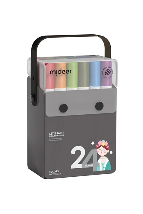 Ημιδιαφανείς μαρκαδόροι με διπλή μύτη Mideer 24-pack χρώμα: πολύχρωμο