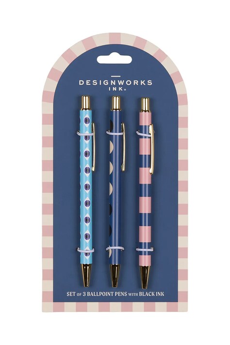 Σετ στυλό Eye, Moon, Stripe 3-pack χρώμα: πολύχρωμο