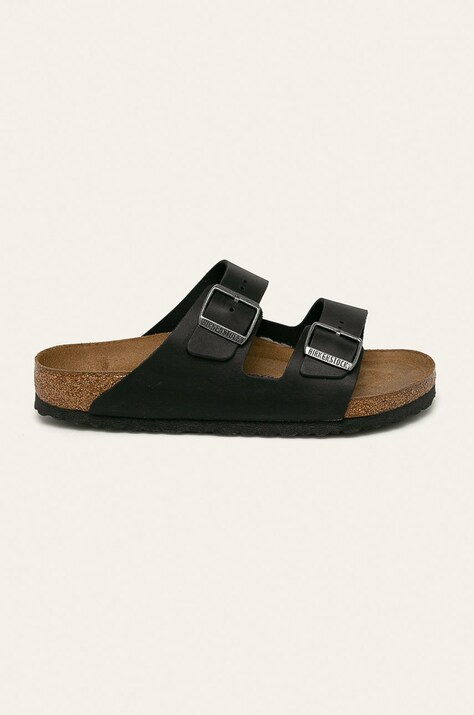 Δερμάτινες παντόφλες Birkenstock Arizona SFB χρώμα: μαύρο