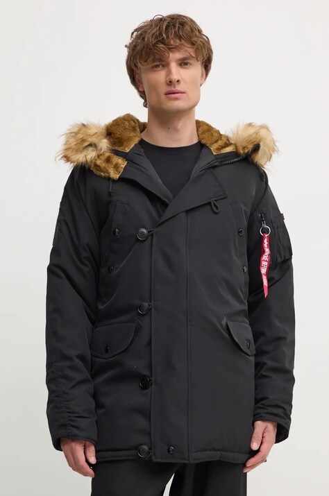 Μπουφάν Alpha Industries Explorer χρώμα: μαύρο F30