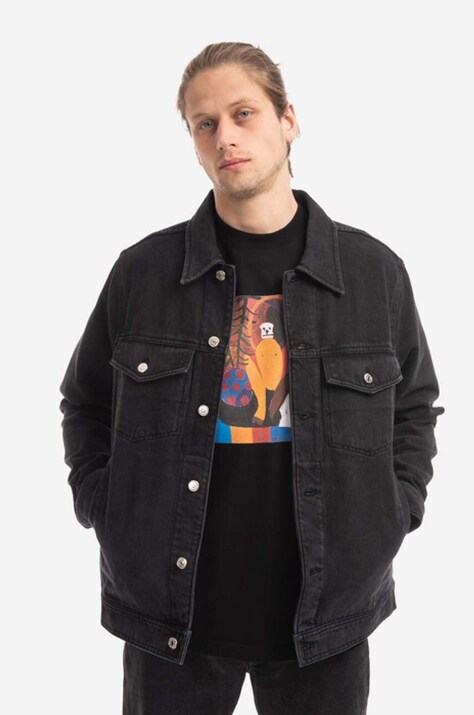 Wood Wood Ivan Denim Jacket χρώμα: μαύρο F30