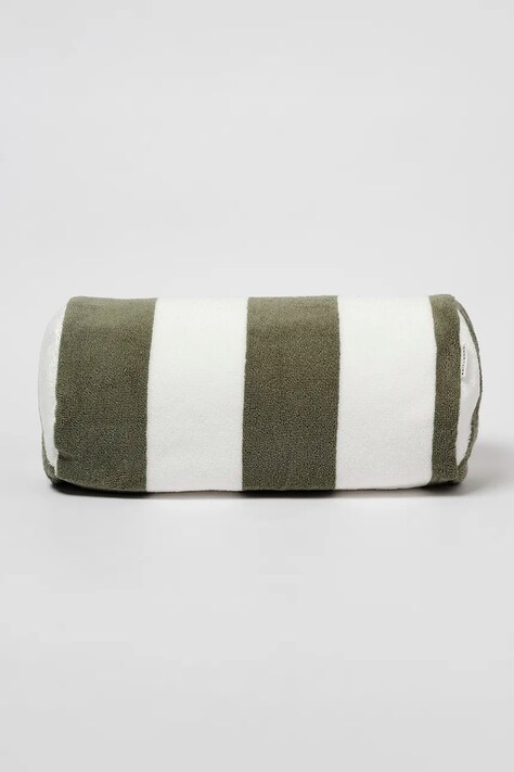 Φουσκωτό μαξιλάρι παραλίας SunnyLife Vacay Olive Stripe χρώμα: πράσινο