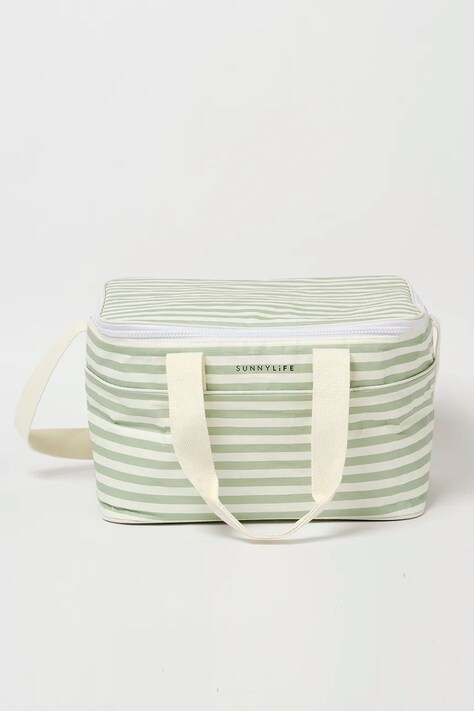 Θερμική τσάντα SunnyLife La Palma Sage Stripe 18,7 L χρώμα: πράσινο
