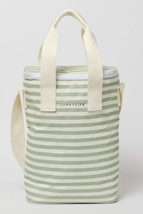 Θερμική τσάντα SunnyLife La Palma Sage Stripe 8 L χρώμα: πράσινο