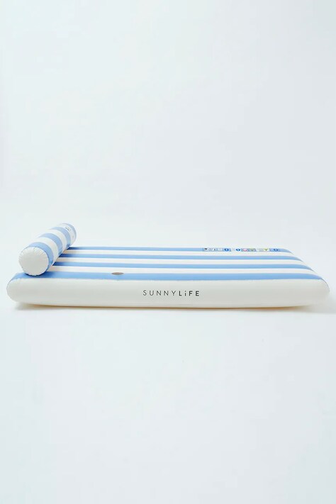 Στρώμα αέρα για κολύμπι SunnyLife Luxe Lilo Blue Stripes χρώμα: μπλε