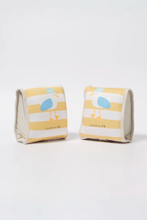 Μανίκια για μάθηση κολύμβησης SunnyLife Sammy the Seagull Mustard Stripe 2-pack χρώμα: κίτρινο