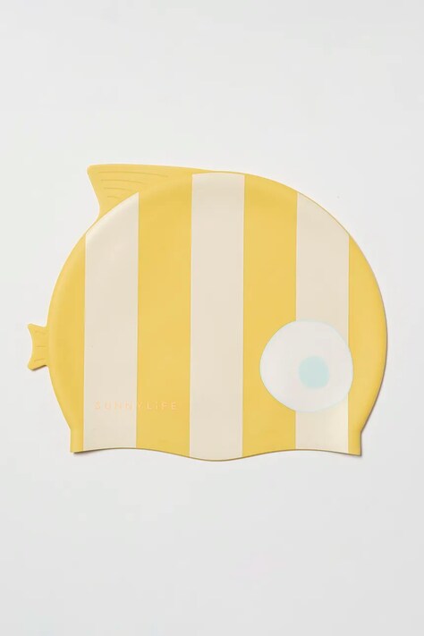 Παιδικό σκουφάκι κολύμβησης SunnyLife Finn the Fish χρώμα: κίτρινο