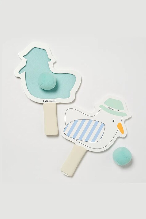Σετ ρακέτες παραλίας και μπαλάκια SunnyLife Sammy the Seagull Blue Stripe 4-pack χρώμα: μπλε