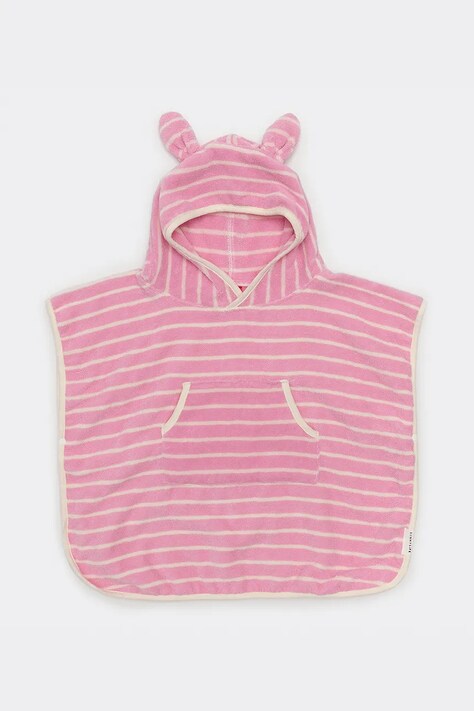 Παιδική πετσέτα με κουκούλα SunnyLife Cotton Candy Pink Stripe χρώμα: ροζ