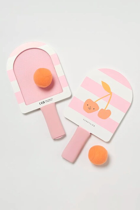 Σετ ρακέτες παραλίας και μπαλάκια SunnyLife Cotton Candy Cherry 4-pack χρώμα: ροζ