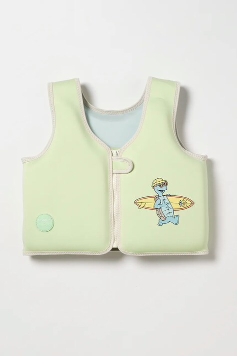 Παιδικό γιλέκο κολύμβησης SunnyLife Shred Turtle Aqua x Rip Curl 3-6 years χρώμα: πράσινο