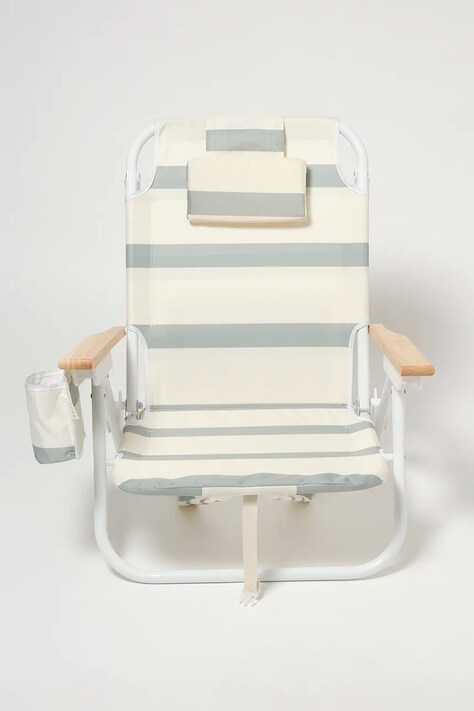 Καρέκλα θαλάσσης SunnyLife La Palma Sage Stripe χρώμα: πράσινο