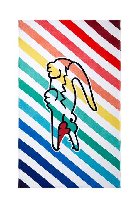 Βαμβακερή πετσέτα θαλάσσης Lacoste LRAINBOW 100 x 170 cm χρώμα: πολύχρωμο