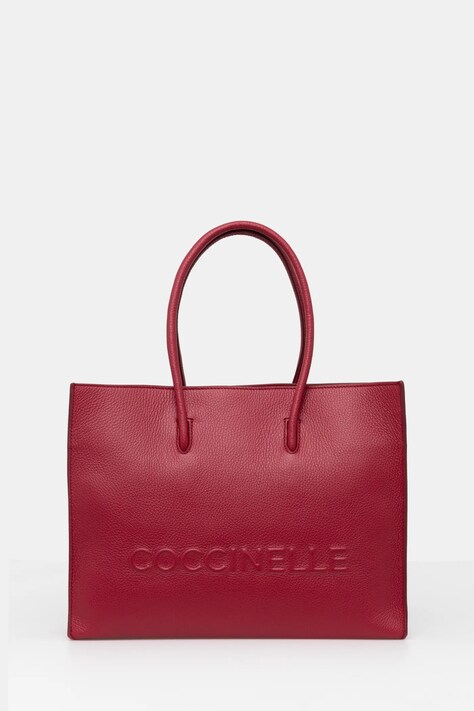 Δερμάτινη τσάντα Coccinelle COCCINELLEMYRTHA MAXI LOG χρώμα: μπορντό, E1 QBB 18 02 01