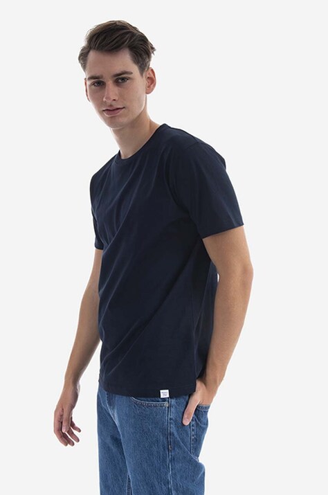 Βαμβακερό μπλουζάκι Norse Projects Niels Standard SS χρώμα: ναυτικό μπλε