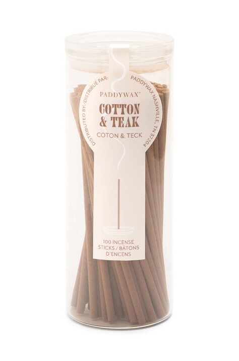 Σετ αρωματικών στικ Paddywax Cotton & Teak 100-pack