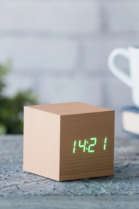 Επιτραπέζιο ρολόι Gingko Design Cube Click Clock χρώμα: κίτρινο