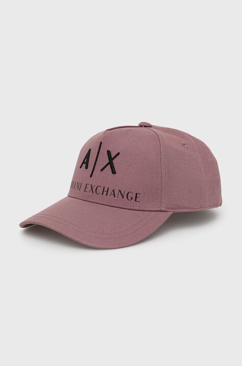 Βαμβακερό καπέλο Armani Exchange χρώμα: μοβ 954039 CC513 NOS