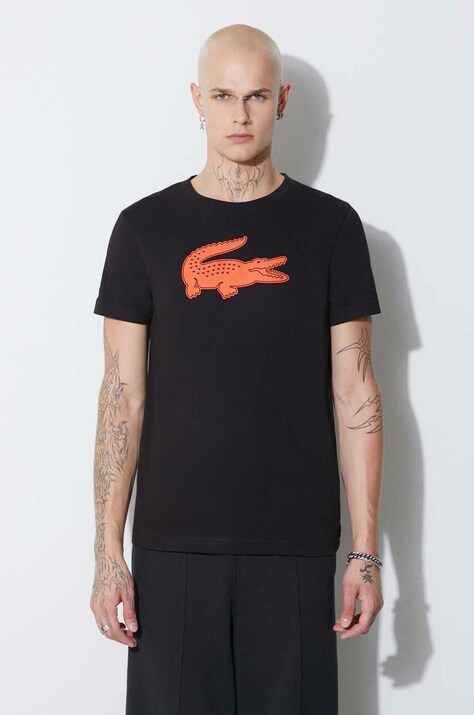 Μπλουζάκι Lacoste χρώμα: μαύρο