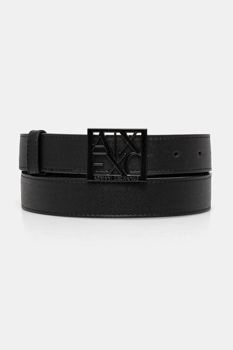 Ζώνη Armani Exchange γυναικεία, χρώμα: μαύρο