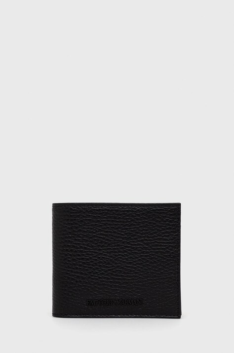Δερμάτινο πορτοφόλι Emporio Armani ανδρικo, χρώμα: μαύρο Y4R167 Y068E