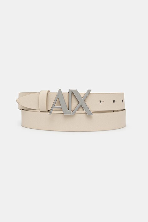 Δερμάτινη ζώνη Armani Exchange γυναικεία, χρώμα: καφέ