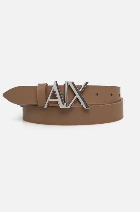 Δερμάτινη ζώνη Armani Exchange χρώμα: καφέ