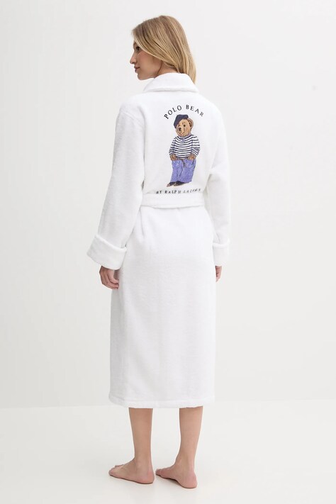 Βαμβακερό μπουρνούζι Polo Ralph Lauren χρώμα: άσπρο