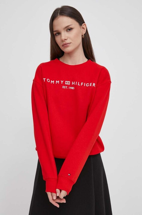 Μπλούζα Tommy Hilfiger χρώμα: κόκκινο, WW0WW39791