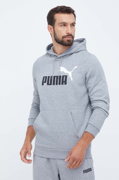 Μπλούζα Puma χρώμα: γκρι, με κουκούλα