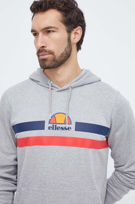 Μπλούζα Ellesse χρώμα: γκρι, με κουκούλα